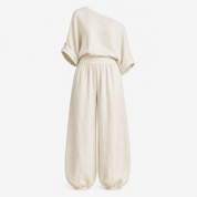 Imogen Hartley | Relaxed Off-Shoulder Linen Two-Piece Set