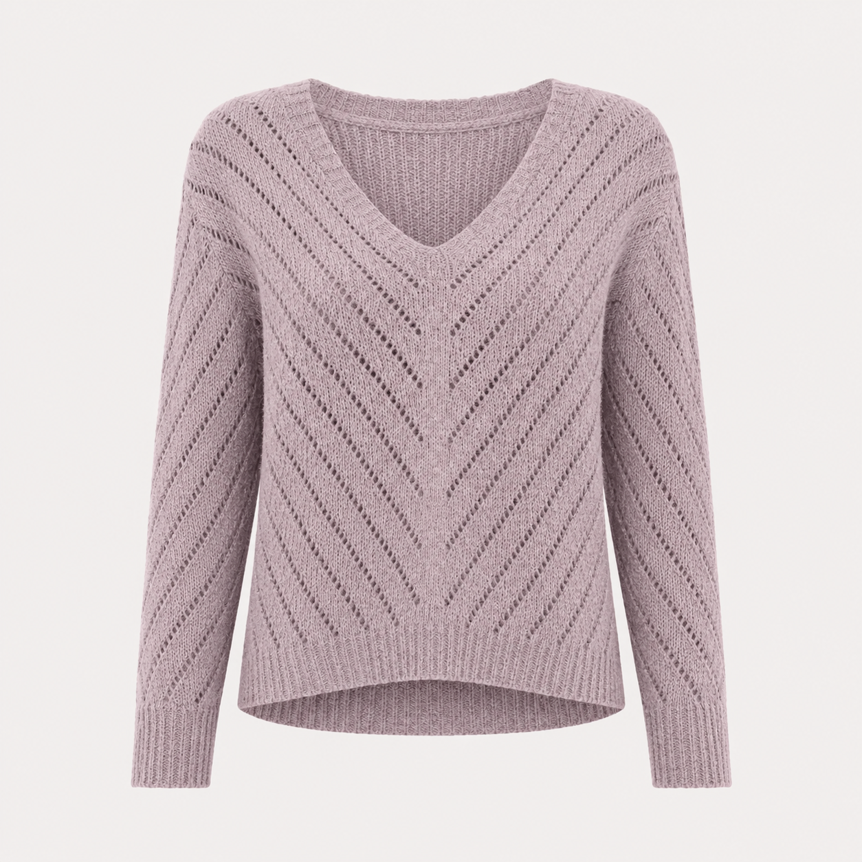 Isabella Marsh | Sweter z dzianiny pointelle z dekoltem w serek