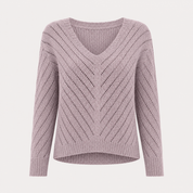 Isabella Marsh | Sweter z dzianiny pointelle z dekoltem w serek