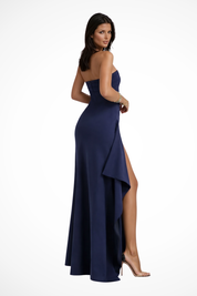 Isabella Conti | Strapless High-Slit Evening Gown