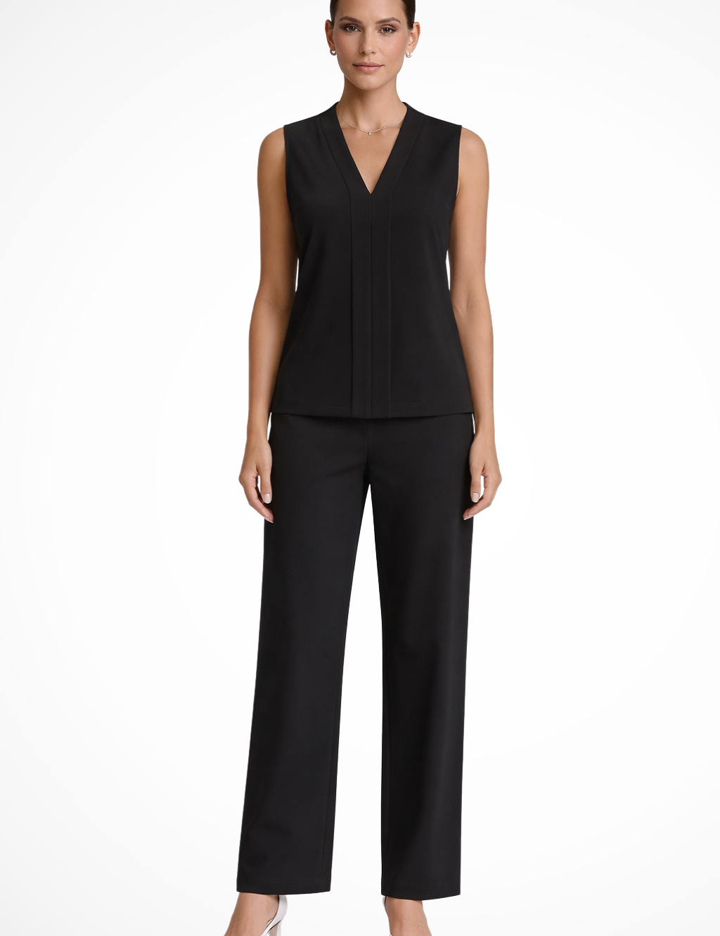 Isabella Haily | Elegant Sleeveless V-Neck Blouse