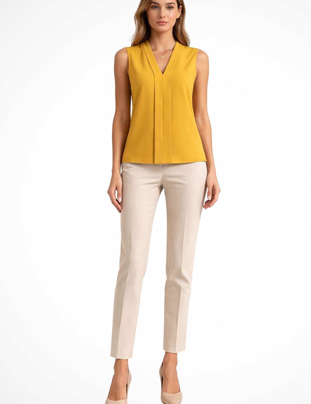 Isabella Haily | Elegant Sleeveless V-Neck Blouse