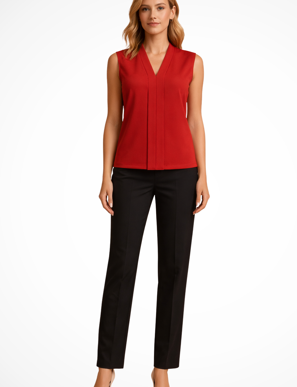 Isabella Haily | Elegant Sleeveless V-Neck Blouse