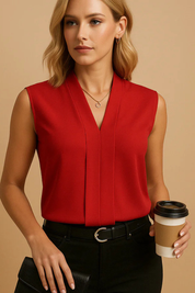 Isabella Haily | Elegant Sleeveless V-Neck Blouse