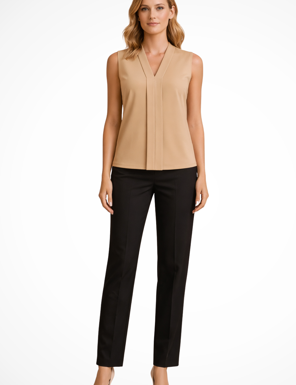 Isabella Haily | Elegant Sleeveless V-Neck Blouse