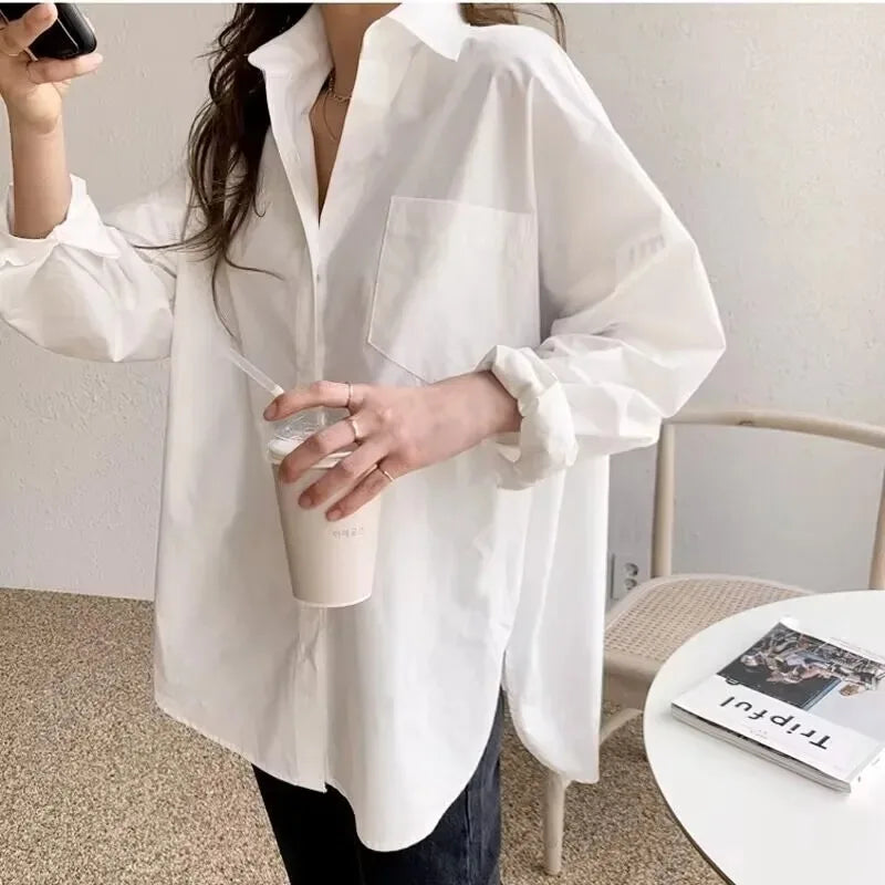 Isabella Moreau | Effortless Oversized Cotton Shirt For Women