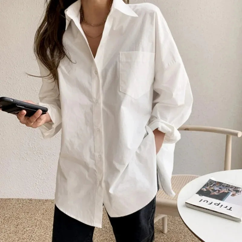 Isabella Moreau | Effortless Oversized Cotton Shirt For Women