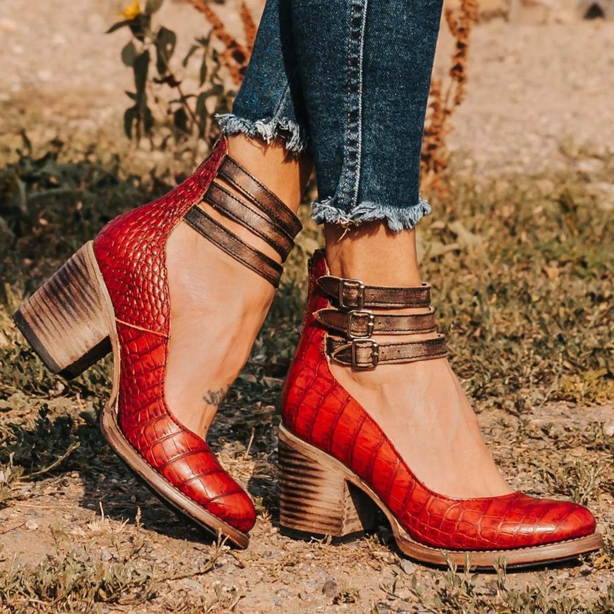 Isabella Moreau | Vintage Buckle Ankle Boots