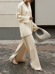 Isabella Moretti | White Pleated Two-Piece Set