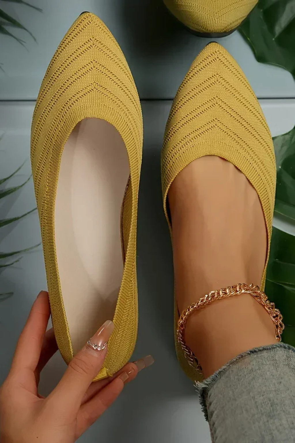 Isabella Romano | Pointed Knit Flats For Women