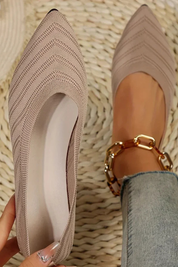 Isabella Romano | Pointed Knit Flats For Women
