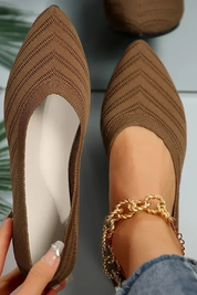 Isabella Romano | Pointed Knit Flats For Women