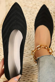 Isabella Romano | Pointed Knit Flats For Women