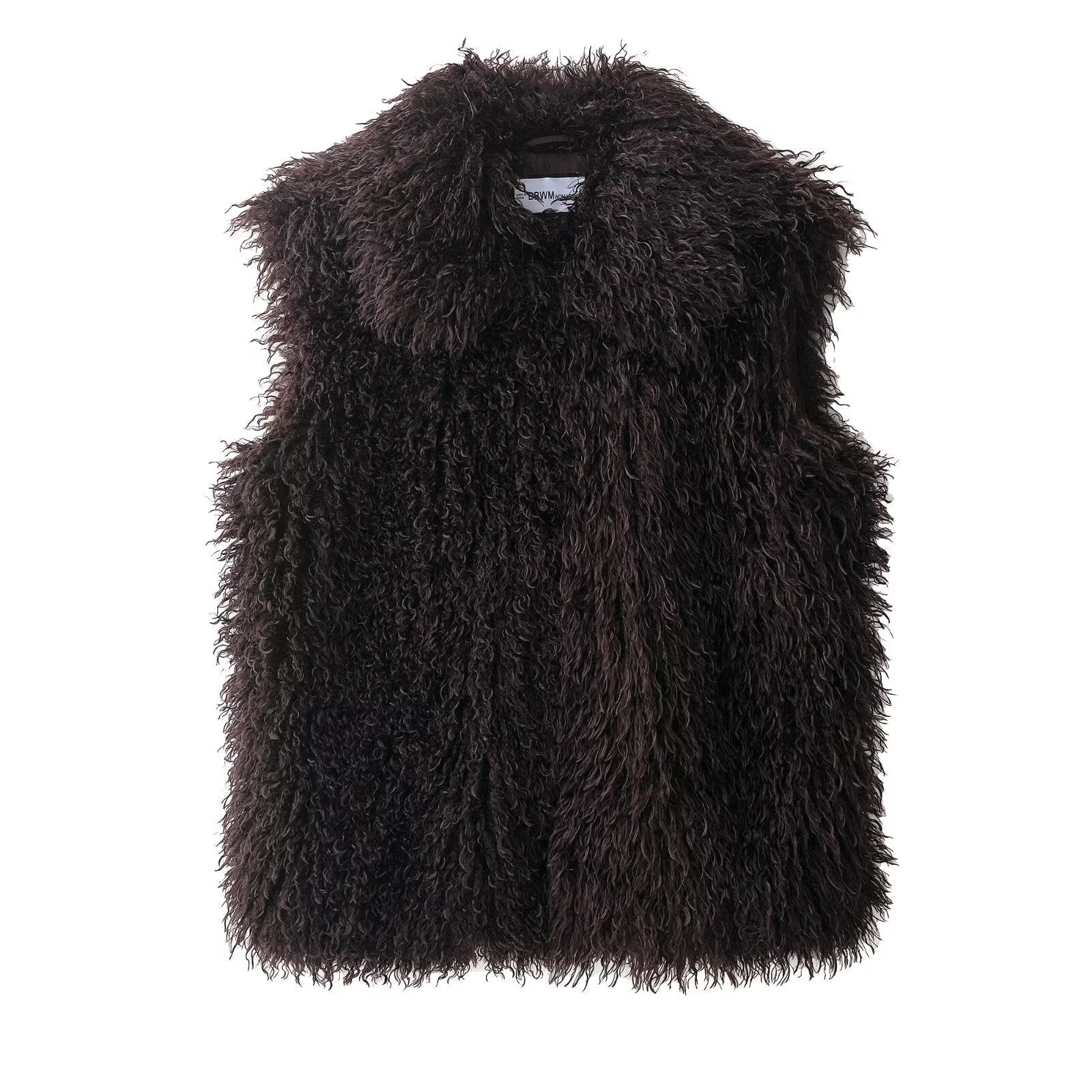 Isabella Rossi | Luxe Textured Faux Fur Vest For Women