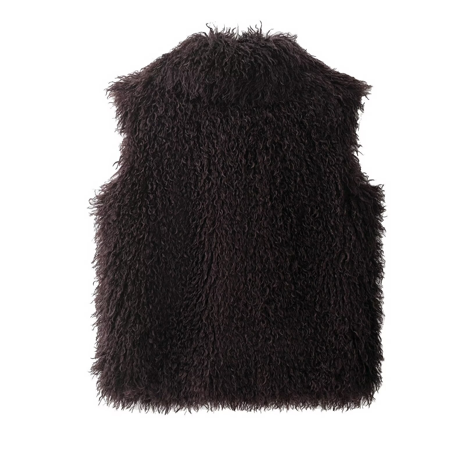 Isabella Rossi | Luxe Textured Faux Fur Vest For Women