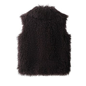 Isabella Rossi | Luxe Textured Faux Fur Vest For Women