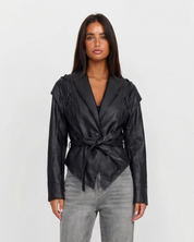 Isabelle Fournier | Belted Leather Jacket For Women