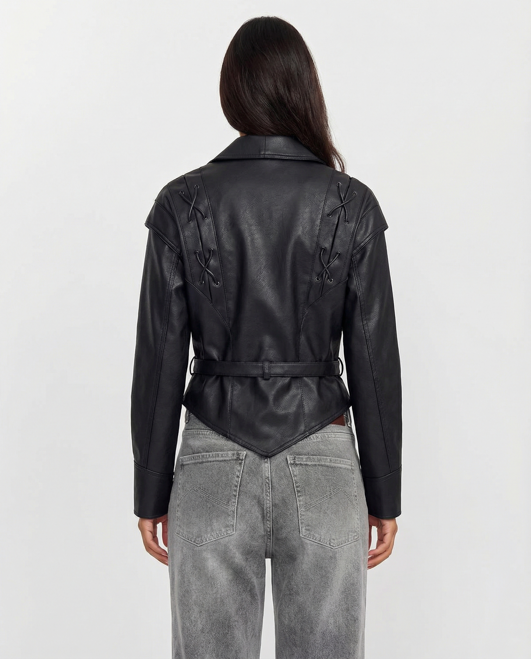 Isabelle Fournier | Belted Leather Jacket For Women
