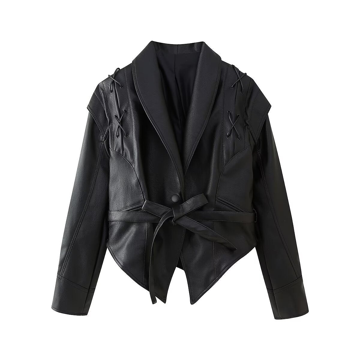 Isabelle Fournier | Belted Leather Jacket For Women