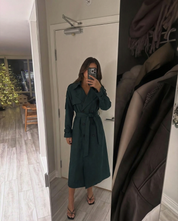 Isabelle Fournier | Elegant Belted Long Trench Coat For Women