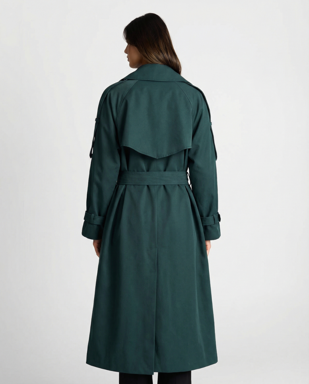 Isabelle Fournier | Elegant Belted Long Trench Coat For Women