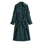 Isabelle Fournier | Elegant Belted Long Trench Coat For Women