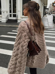 Isabelle Rousseau | Chunky Cable Knit Oversized Sweater For Women