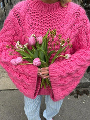 Isabelle Rousseau | Chunky Cable Knit Oversized Sweater For Women