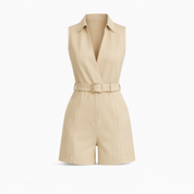 Ivy Waverly | Belted Sleeveless Romper