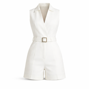 Ivy Waverly | Belted Sleeveless Romper