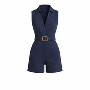 Ivy Waverly | Belted Sleeveless Romper