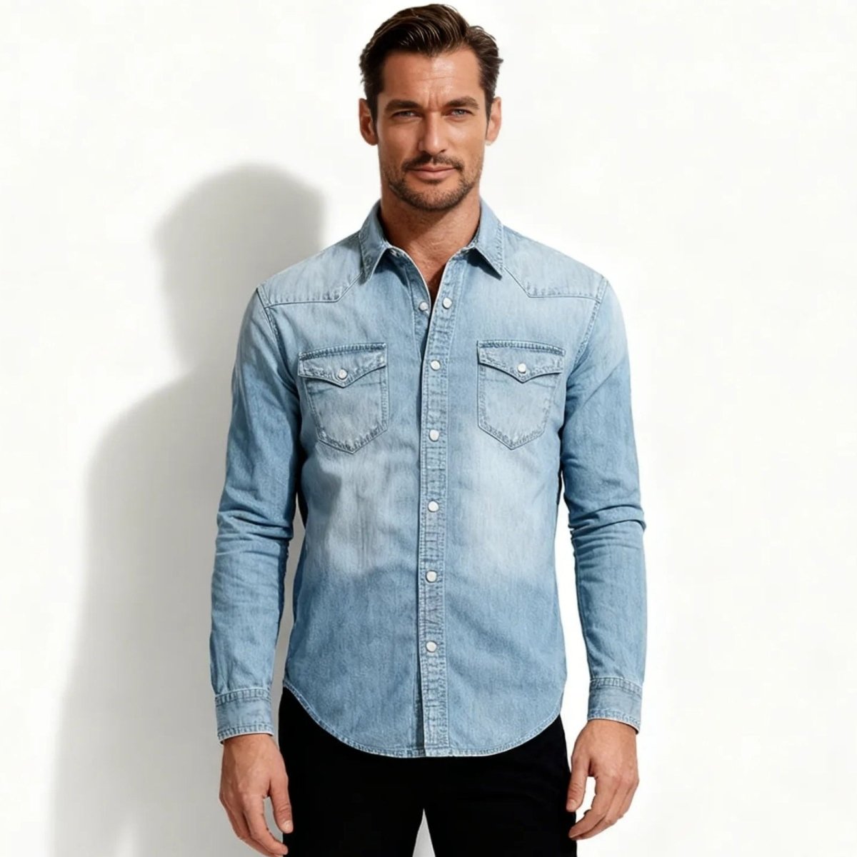 Jackson Hayes | Blue Denim Shirt For Men