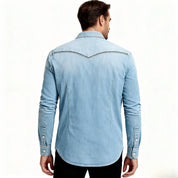 Jackson Hayes | Blue Denim Shirt For Men