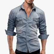 Jackson Hayes | Blue Denim Shirt For Men
