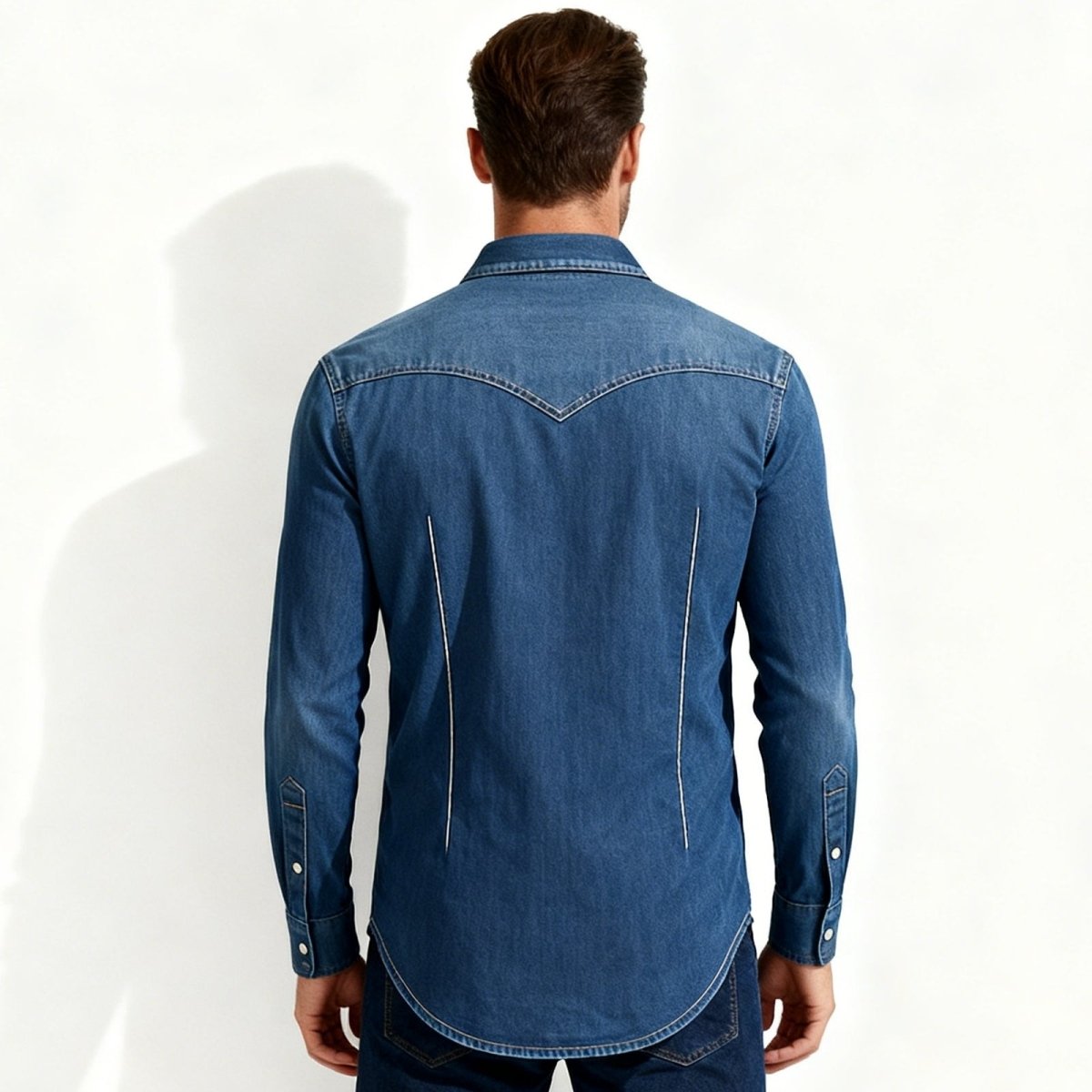 Jackson Hayes | Navy Blue Denim Shirt For Men