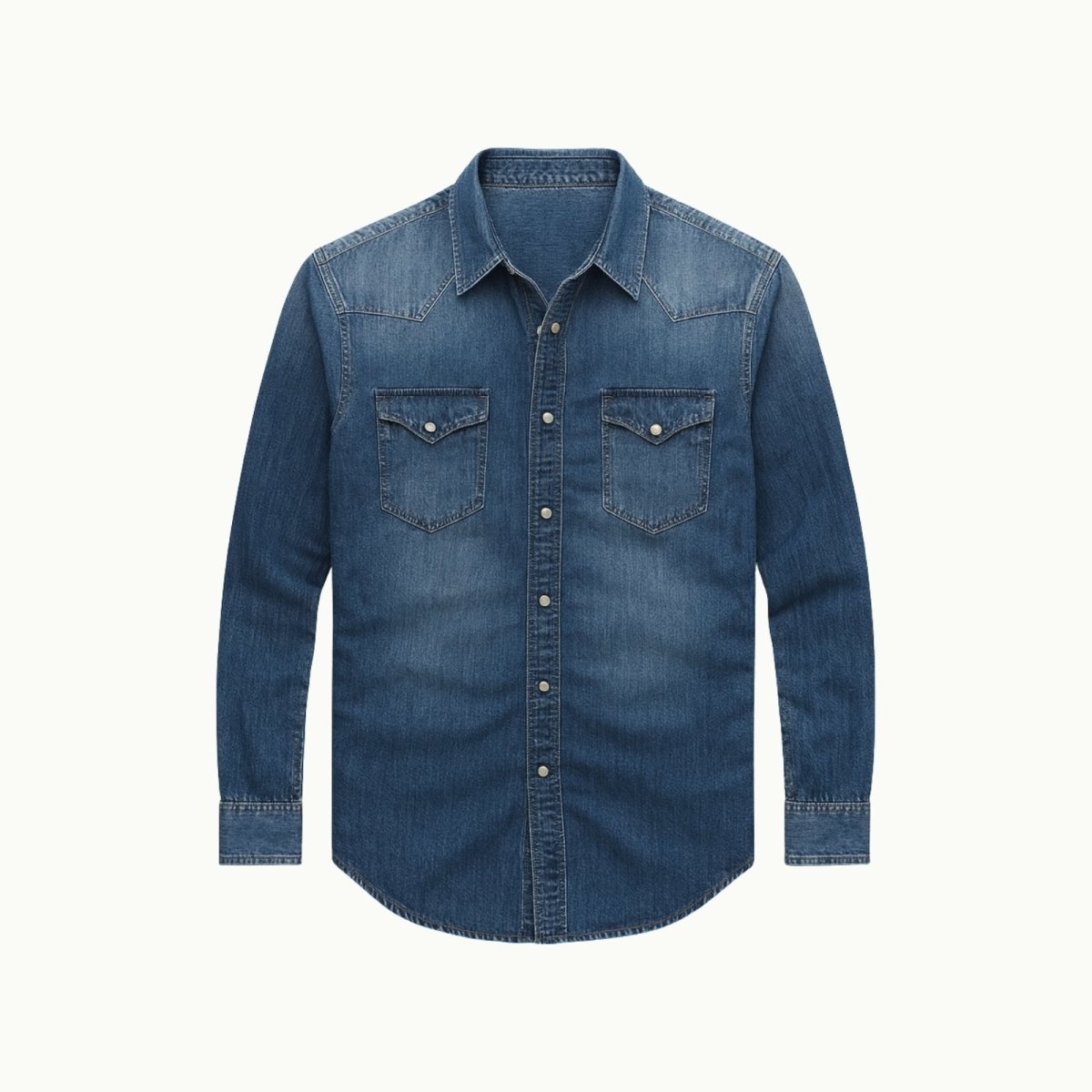 Jackson Hayes | Navy Blue Denim Shirt For Men