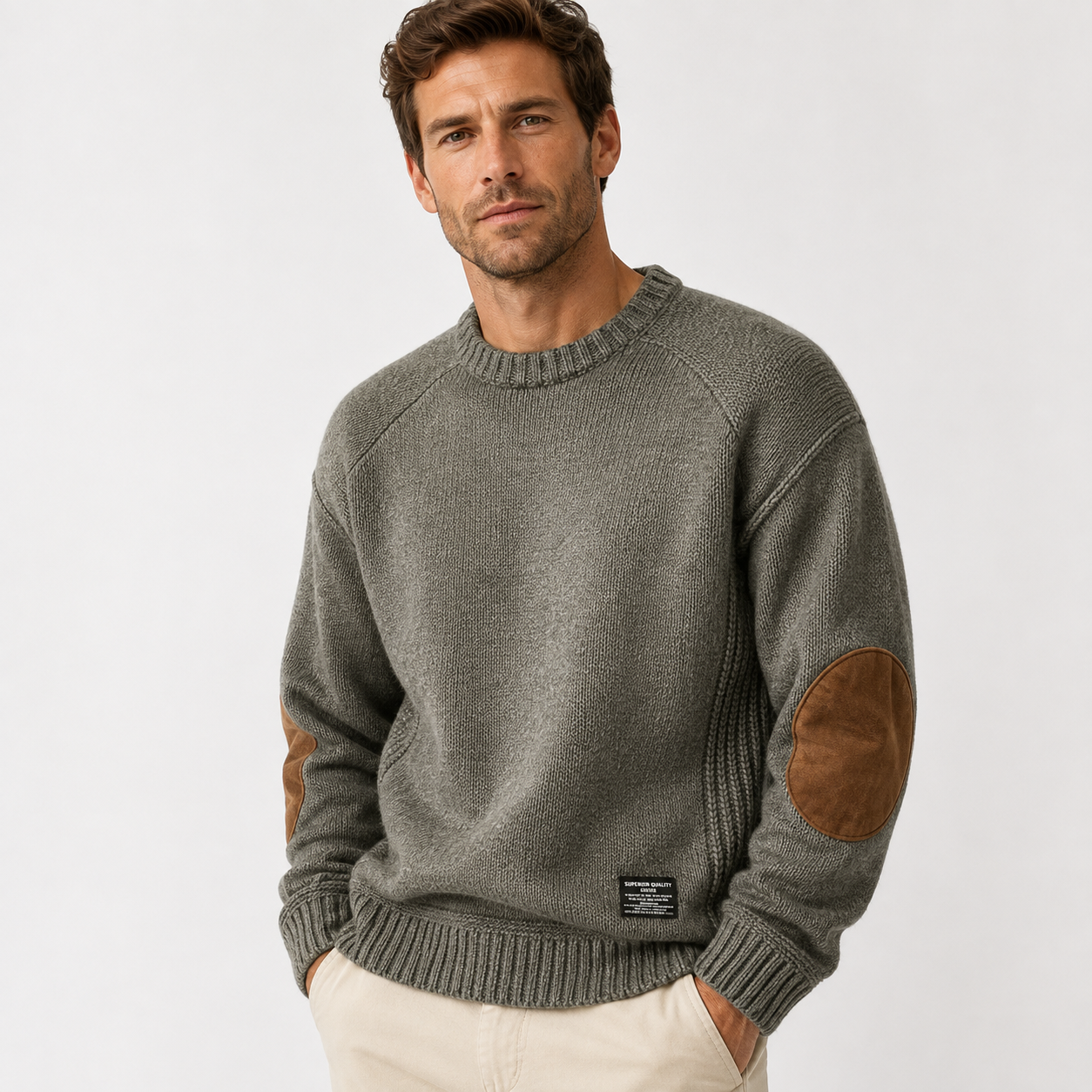 James Holloway | Vintage Knit Sweater with Elbow Patches