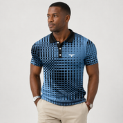 James Thornton | Stretch Polo Shirt for Men – Geometric Print