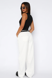Jessy | Women's Wide-Leg Off White Denim Boyfriend Jeans
