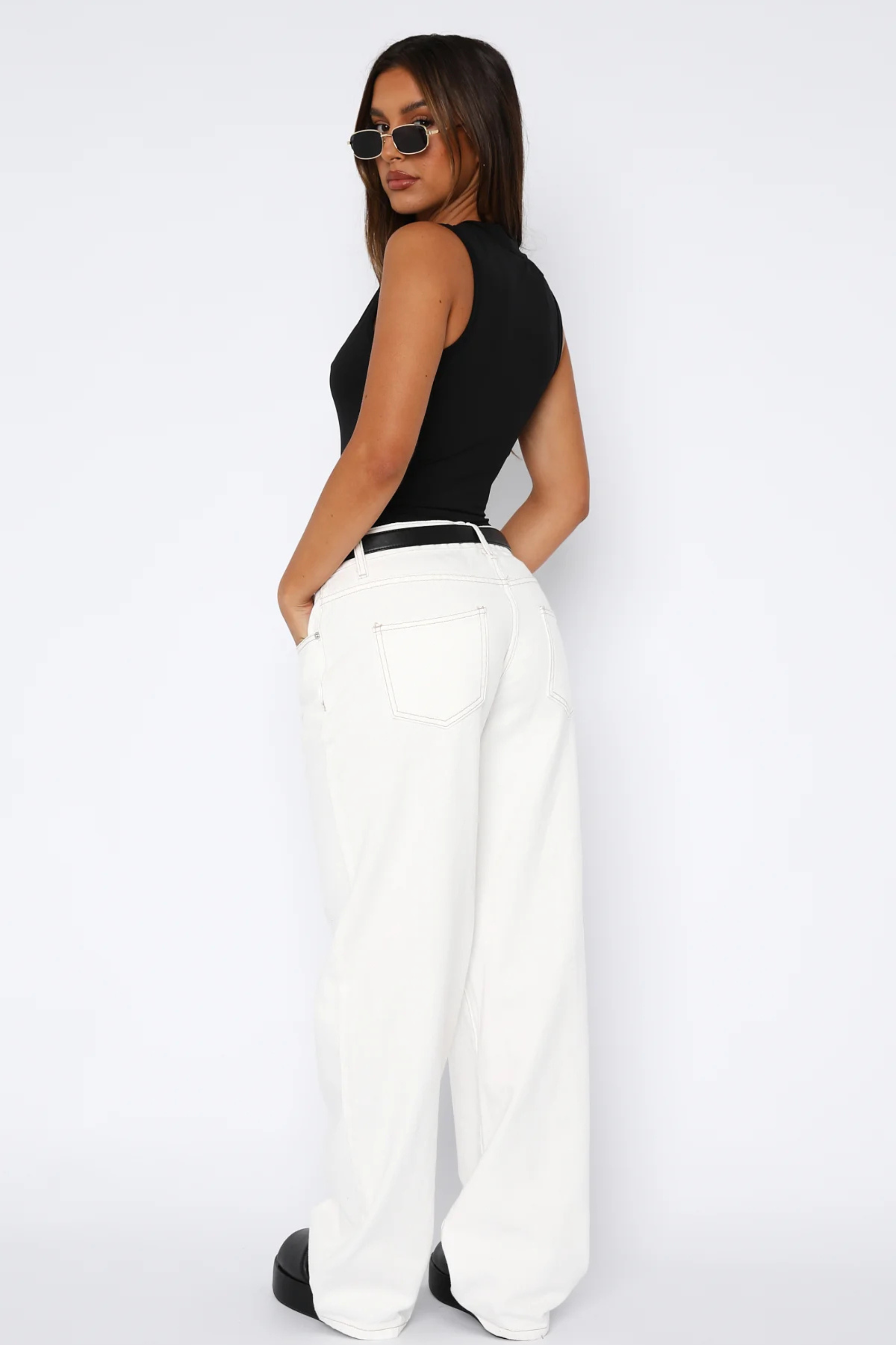 Jessy | Women's Wide-Leg Off White Denim Boyfriend Jeans