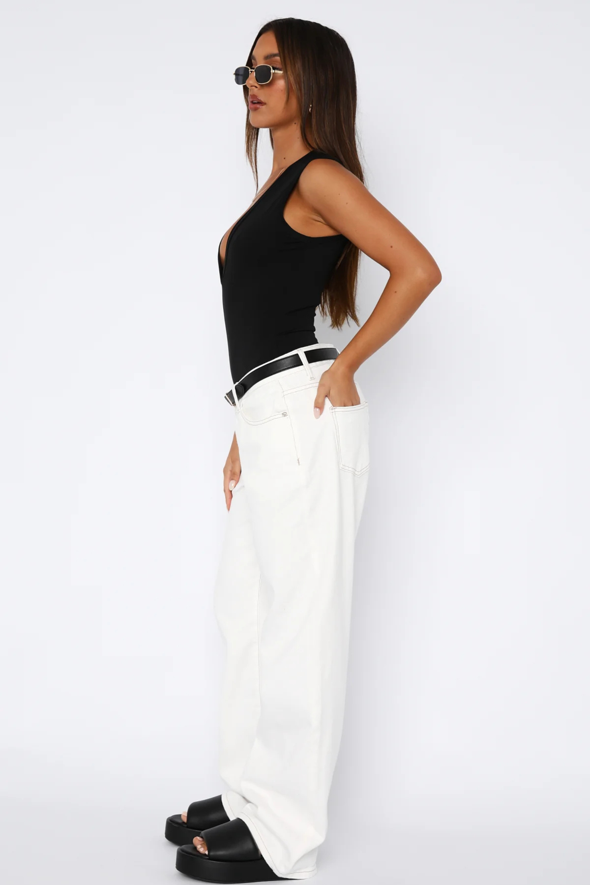 Jessy | Women's Wide-Leg Off White Denim Boyfriend Jeans
