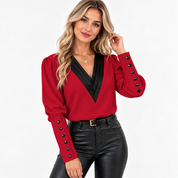 Juliet Harlow | Button-Front Blouse With Gigot Sleeves