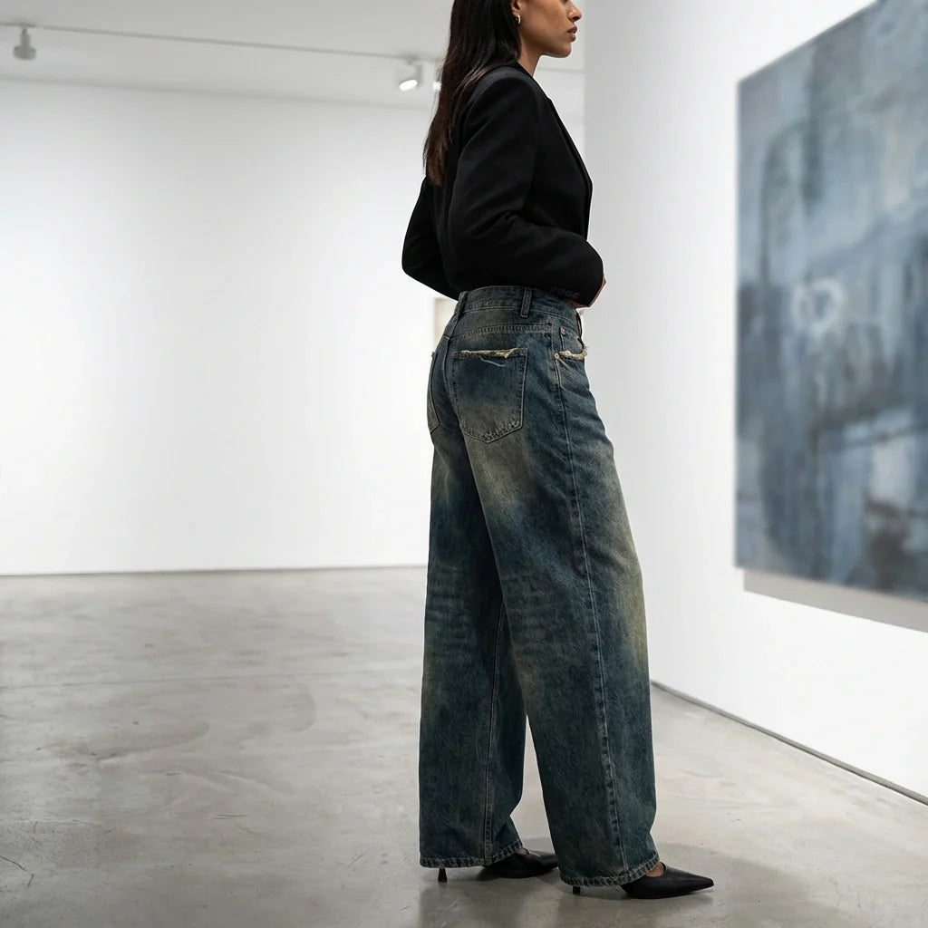 Kaylee | Women's Wide-Leg Vintage Denim Boyfriend Jeans