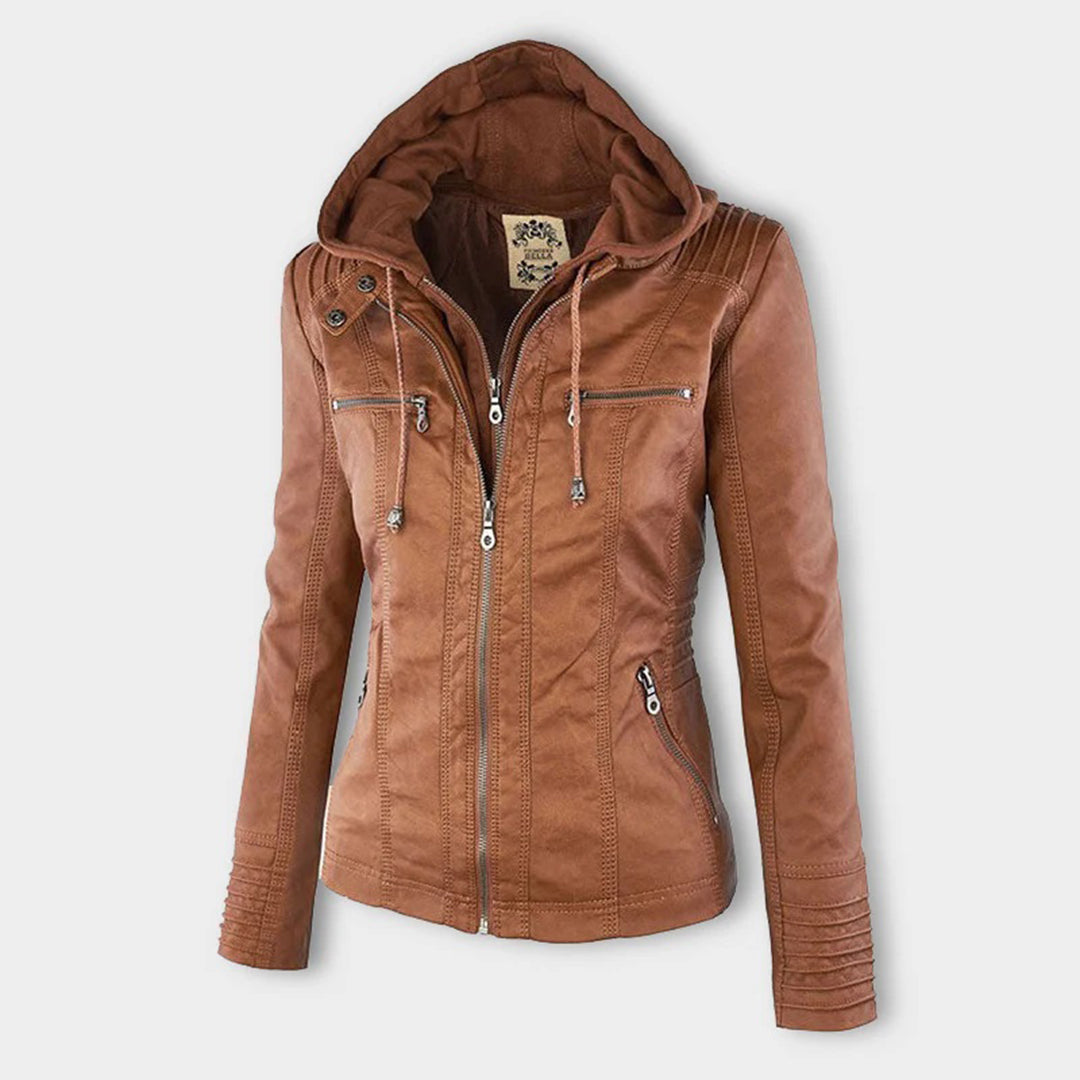 Marnie Ashcombe | Leather Jacket With Hood For Women