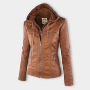 Marnie Ashcombe | Leather Jacket With Hood For Women