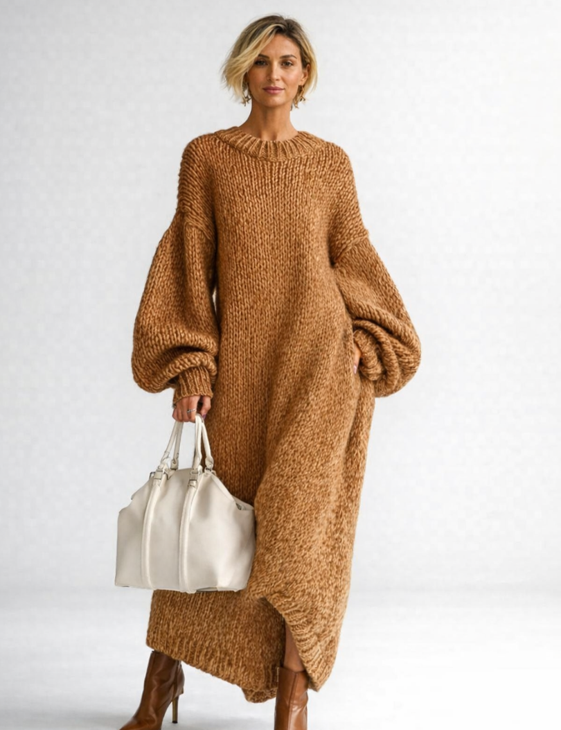 Eleanor Griffiths | Oversize’owa sukienka maxi z grubej dzianiny