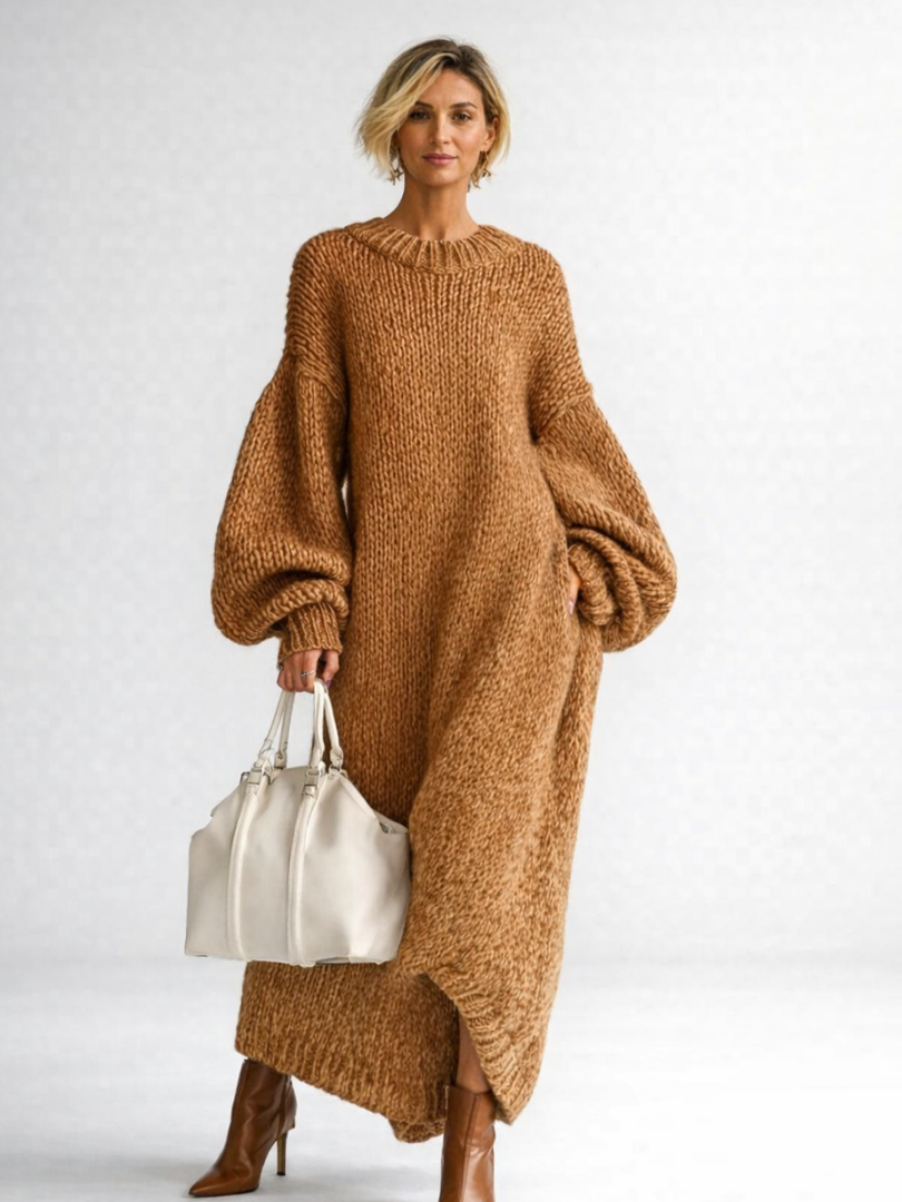 Eleanor Griffiths | Oversized Chunky Knit Maxi Sweater Dress