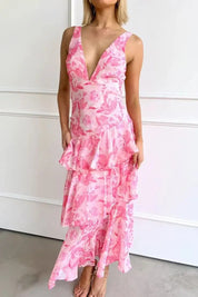 Leah Roberts | Tiered V-Neck Maxi Dress