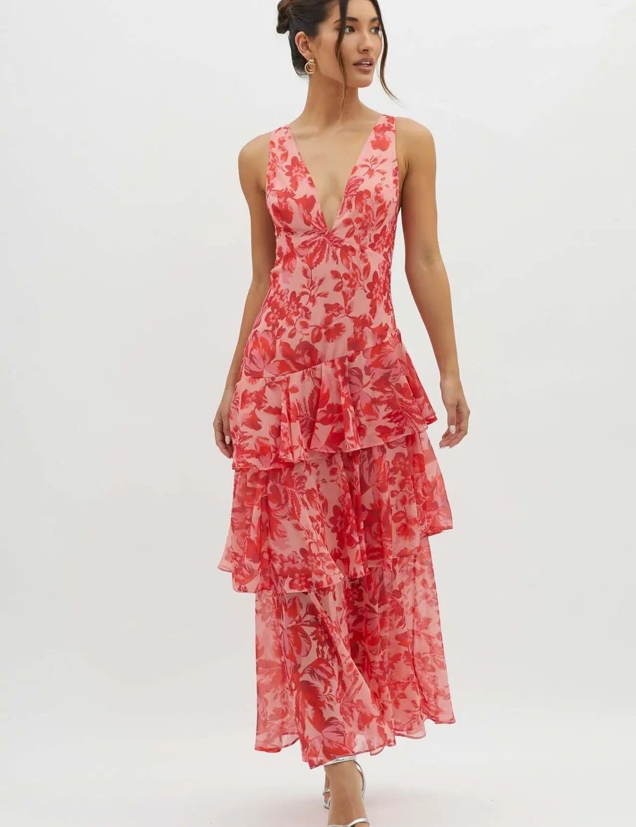 Leah Roberts | Tiered V-Neck Maxi Dress