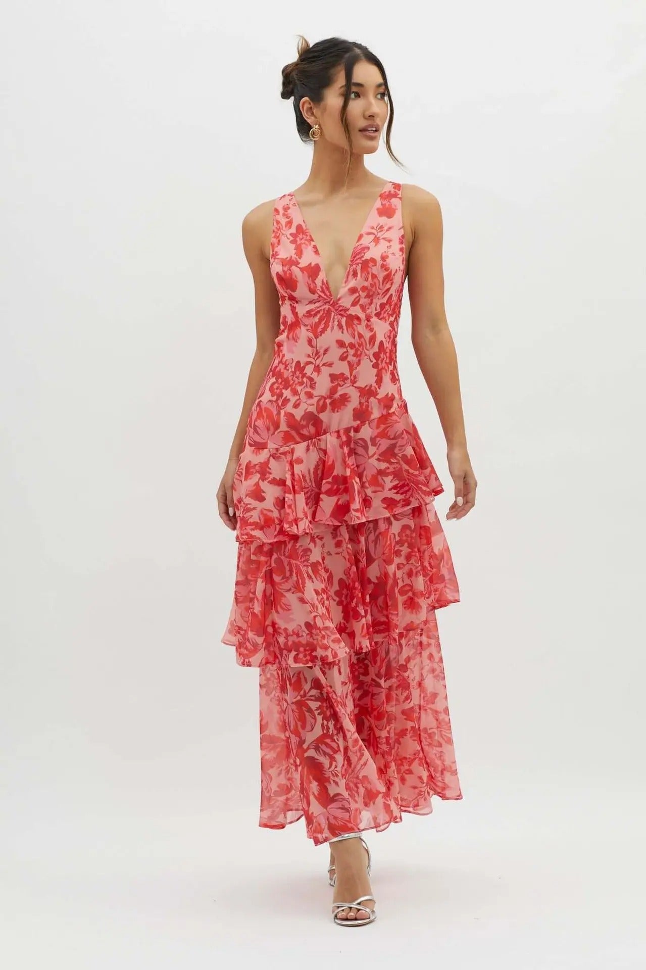 Leah Roberts | Tiered V-Neck Maxi Dress